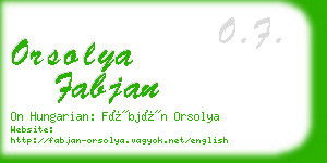 orsolya fabjan business card